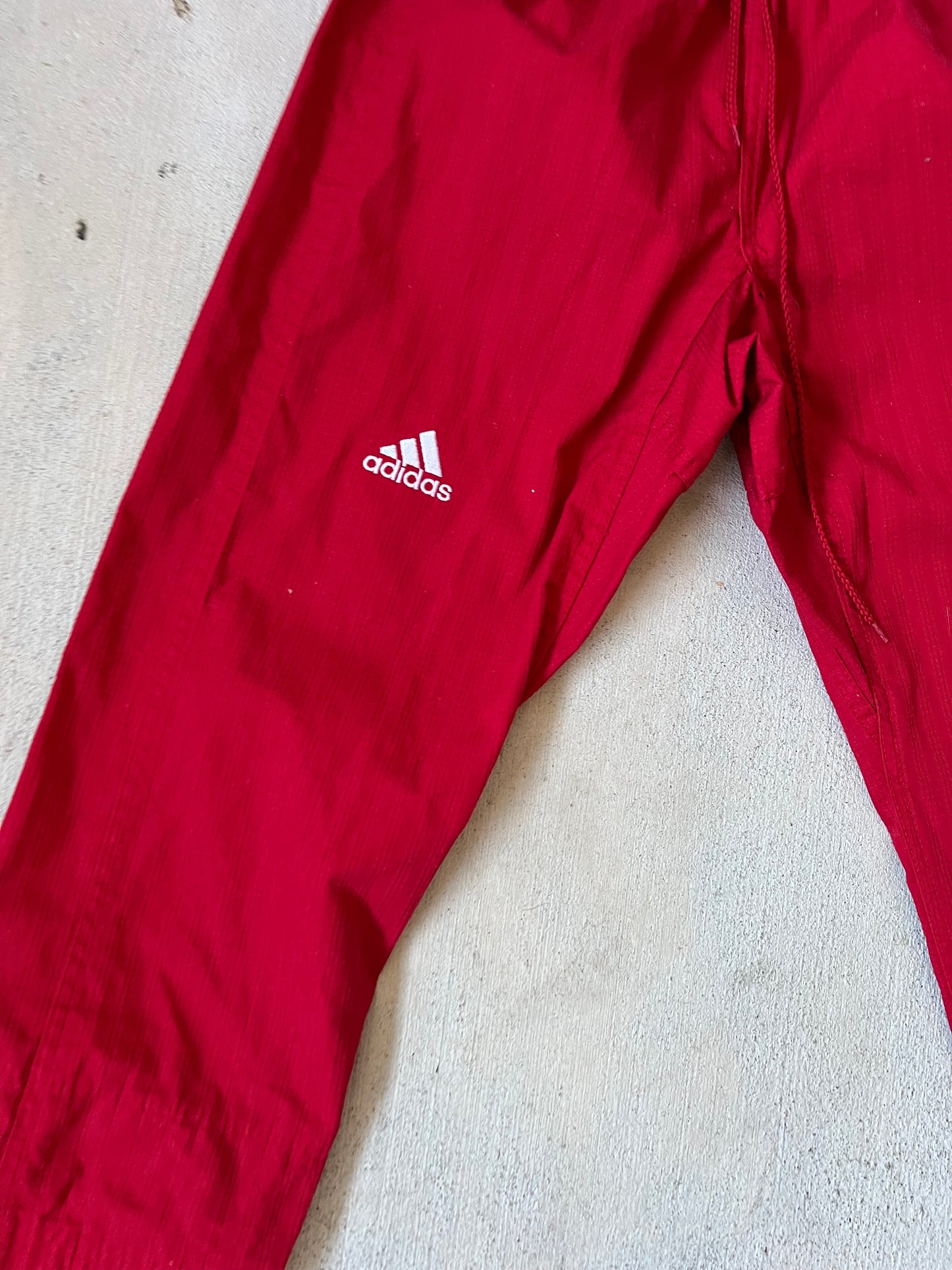 Adidas red track pants