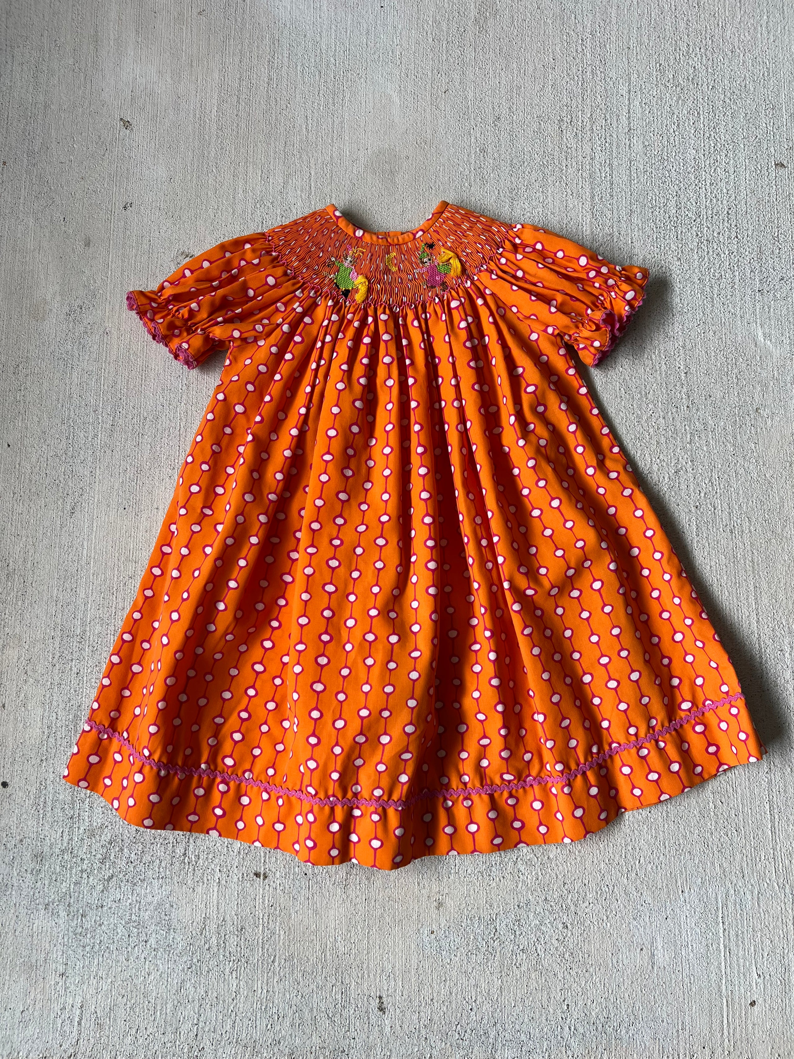 Puffed Sleeve Polka Dot Dress