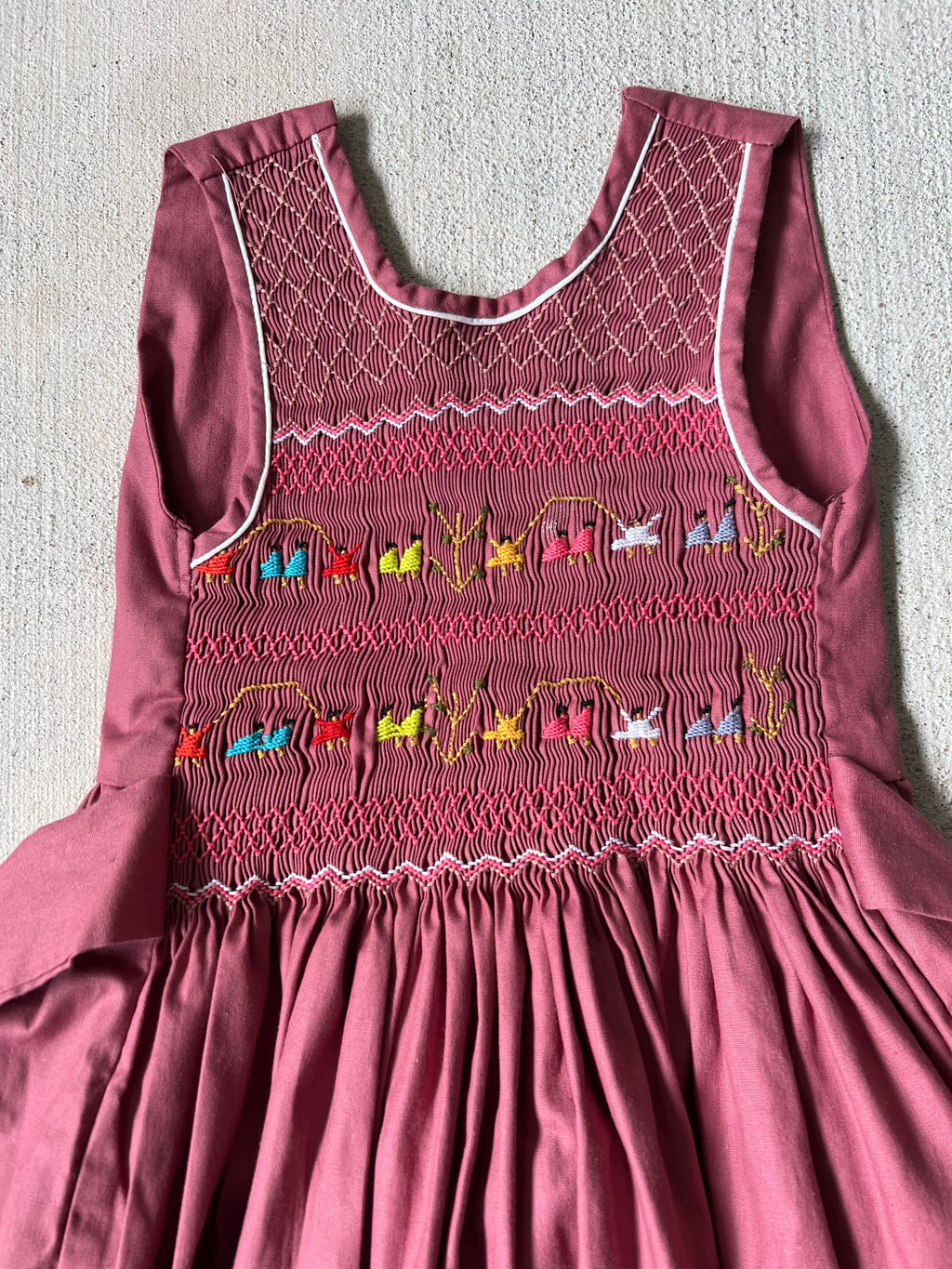Smock Embroidery Girls Dress