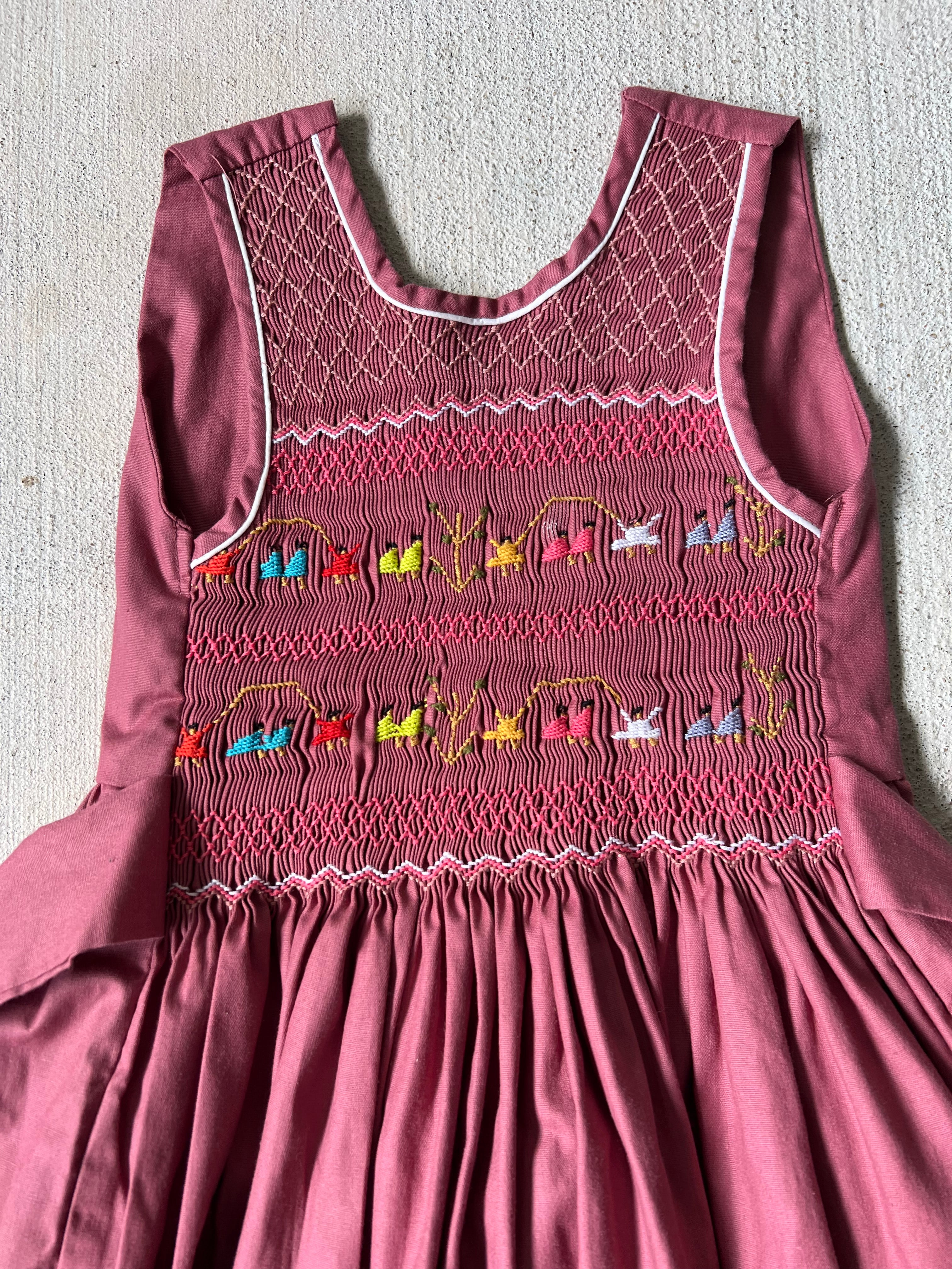 Smock Embroidery Girls Dress