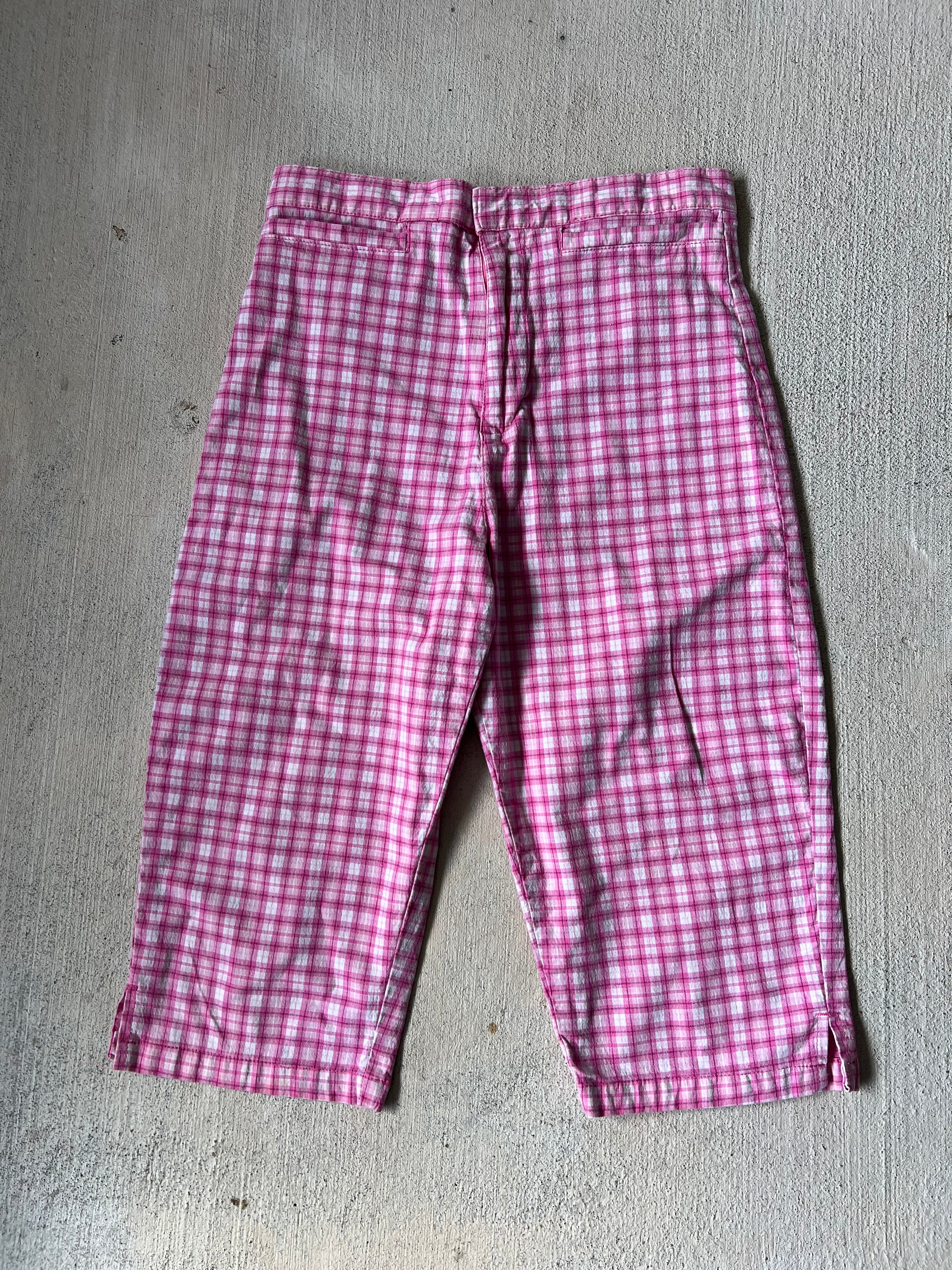 Pink Plaid Capris