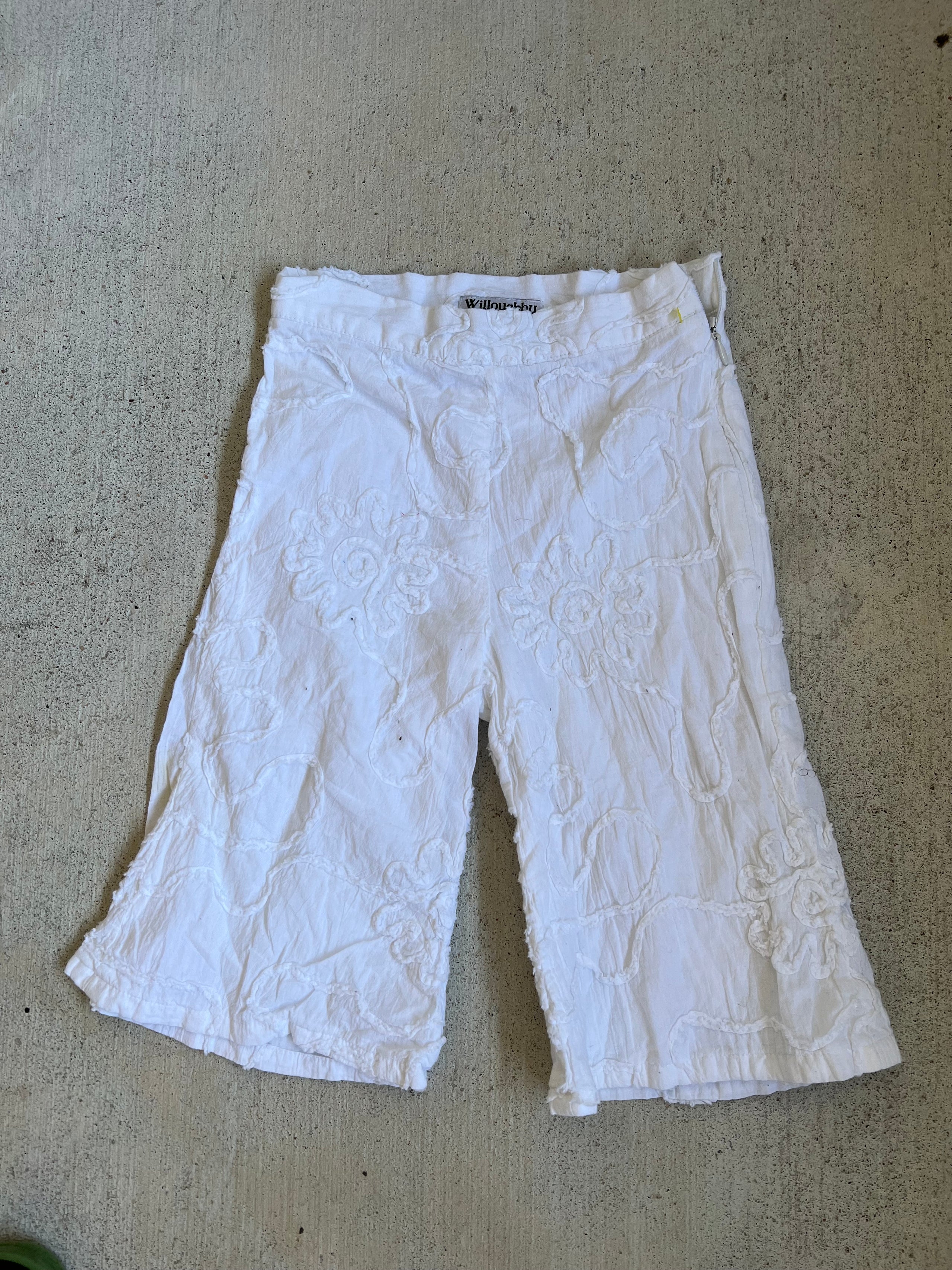 Flower Embroidery Flare Pants