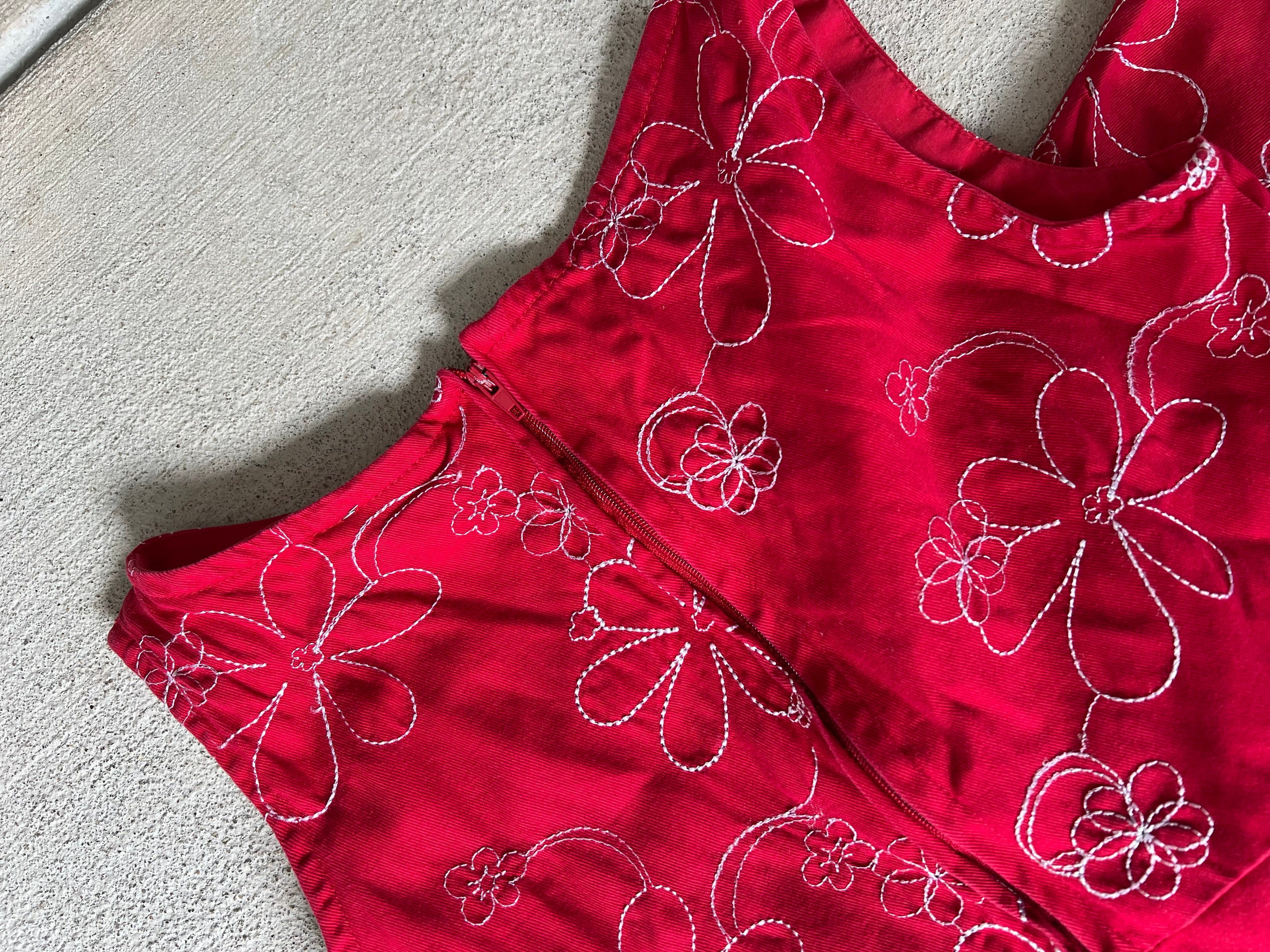 Red Embroidered Dress