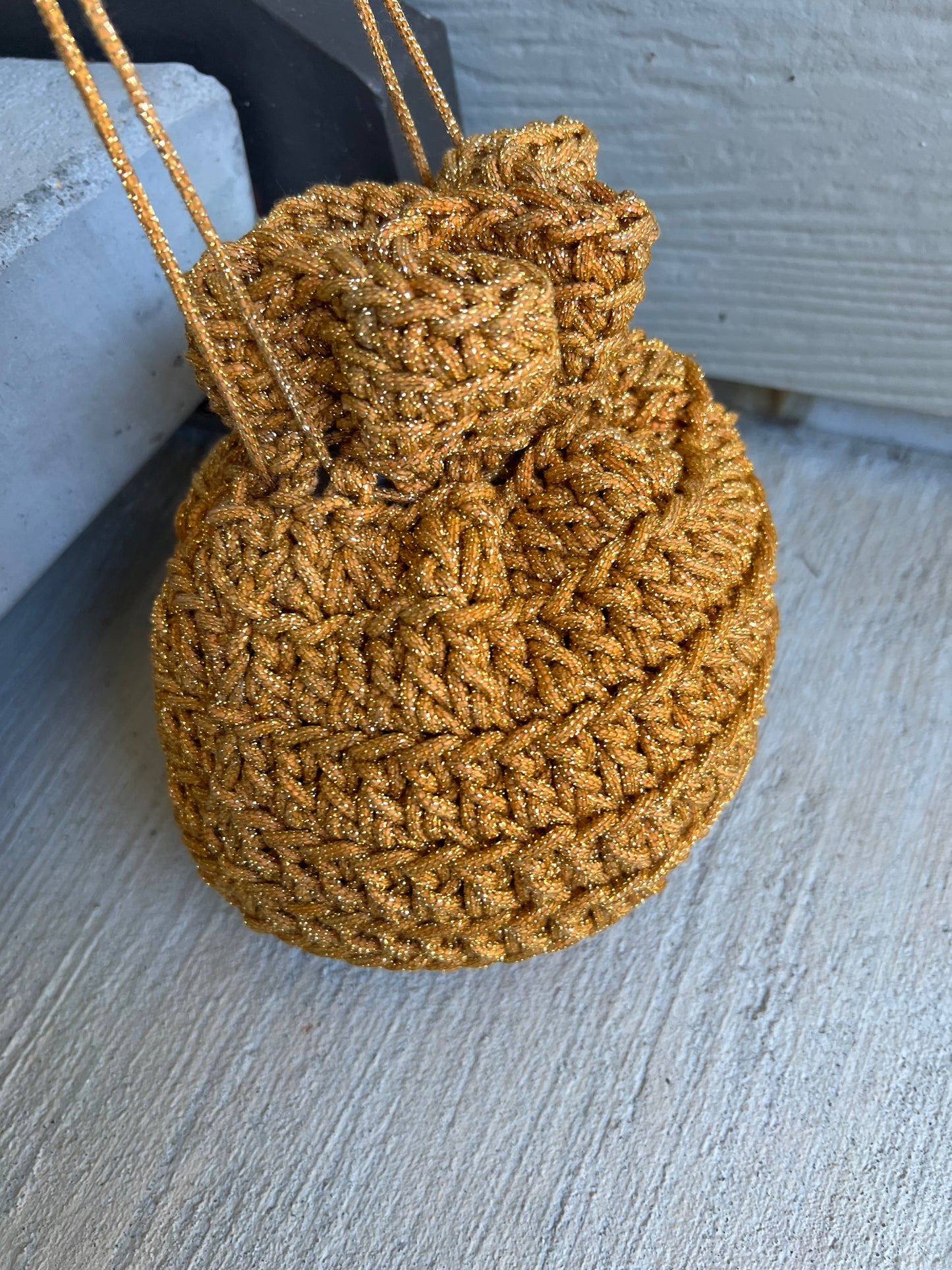 Glitter drawstring bag