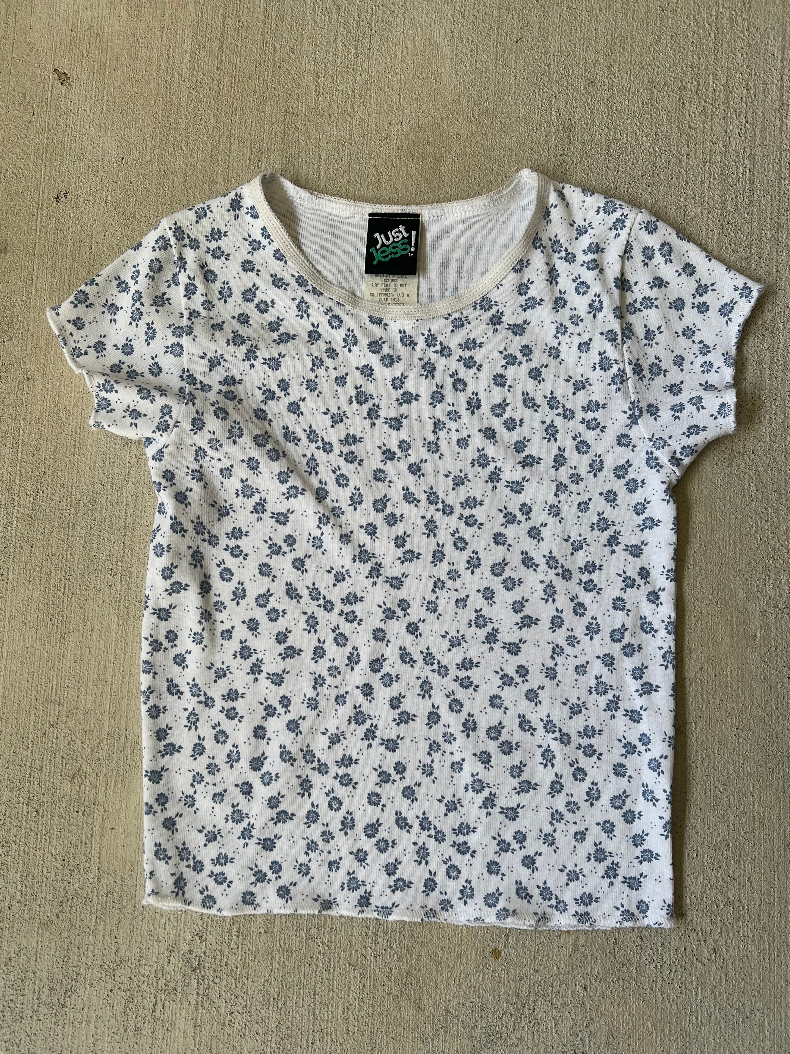Blue/White Floral Tee