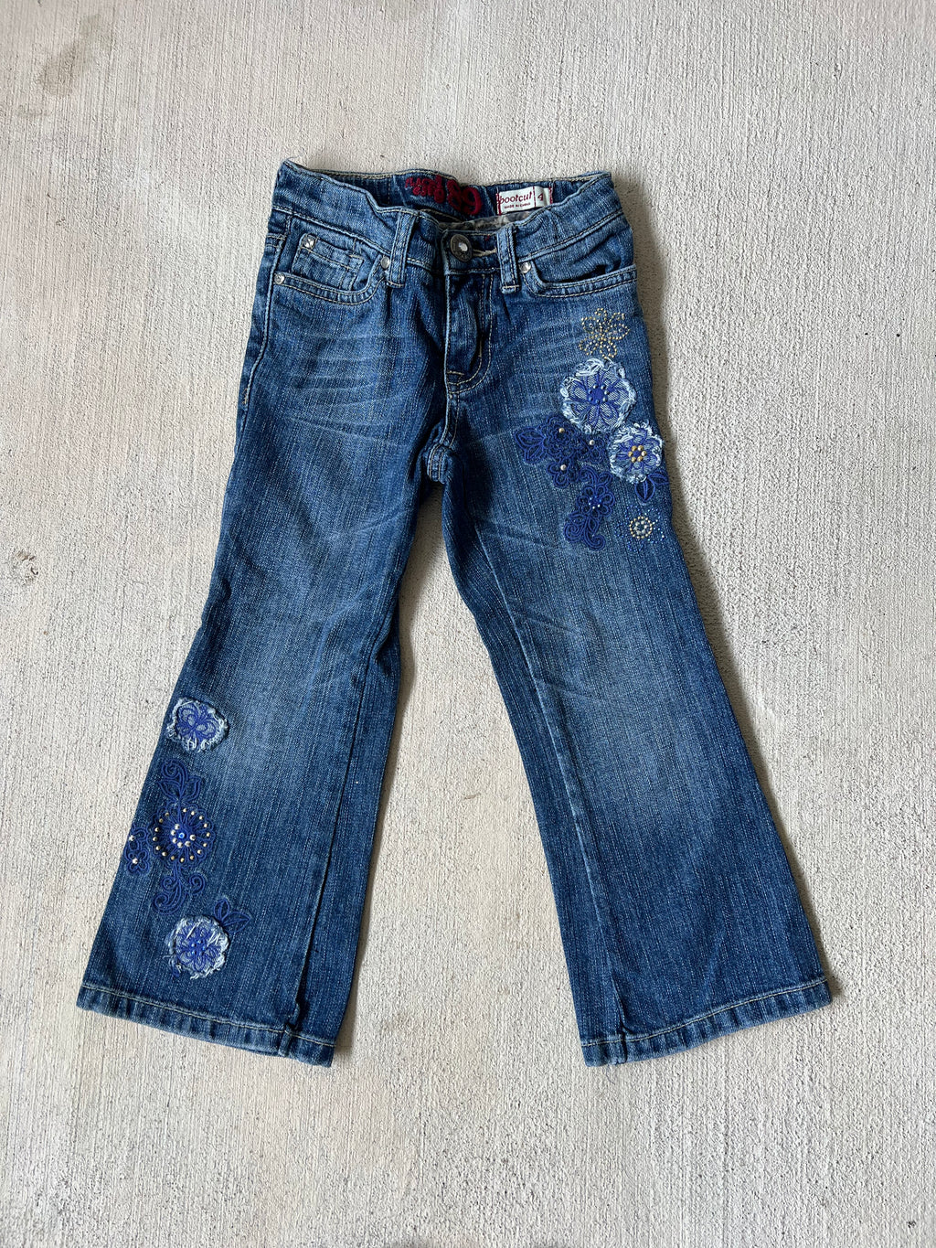 Floral Bootcut Jeans || (4)