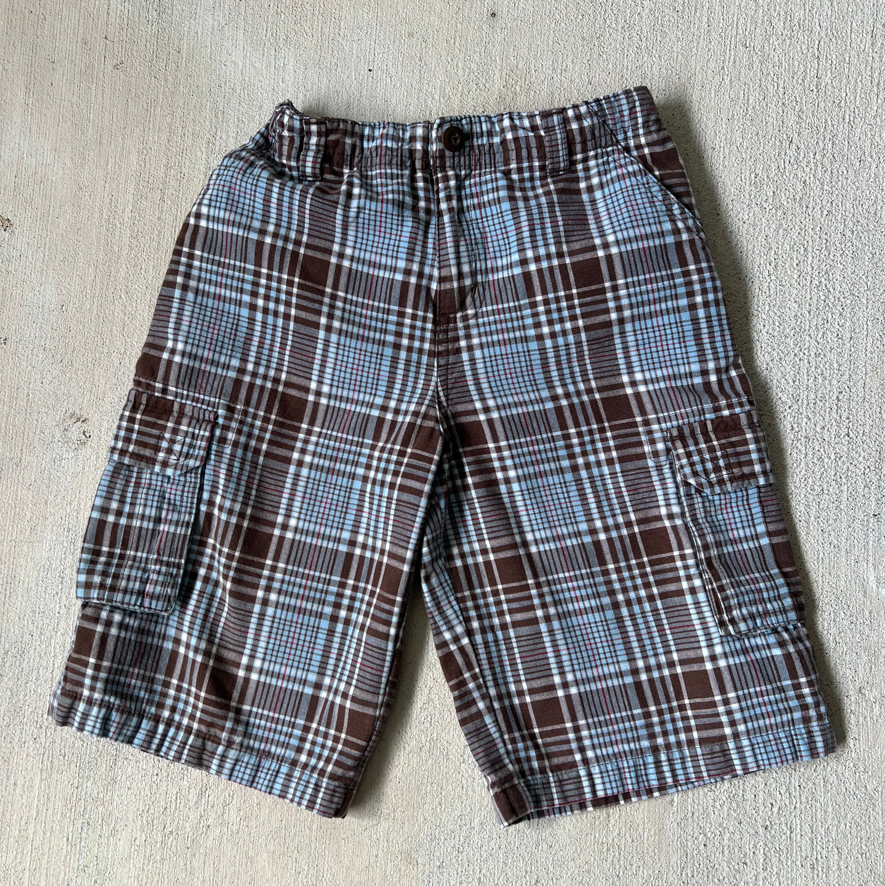 Plaid Baggy Cargo Shorts