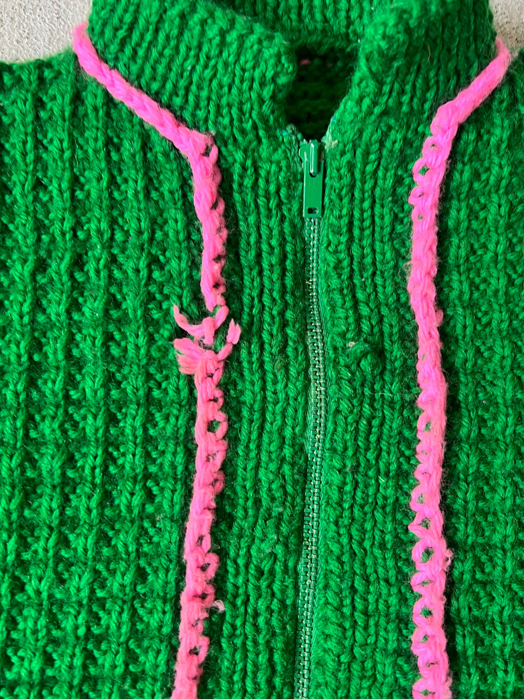 Pink/Green zip up || ( 12m)