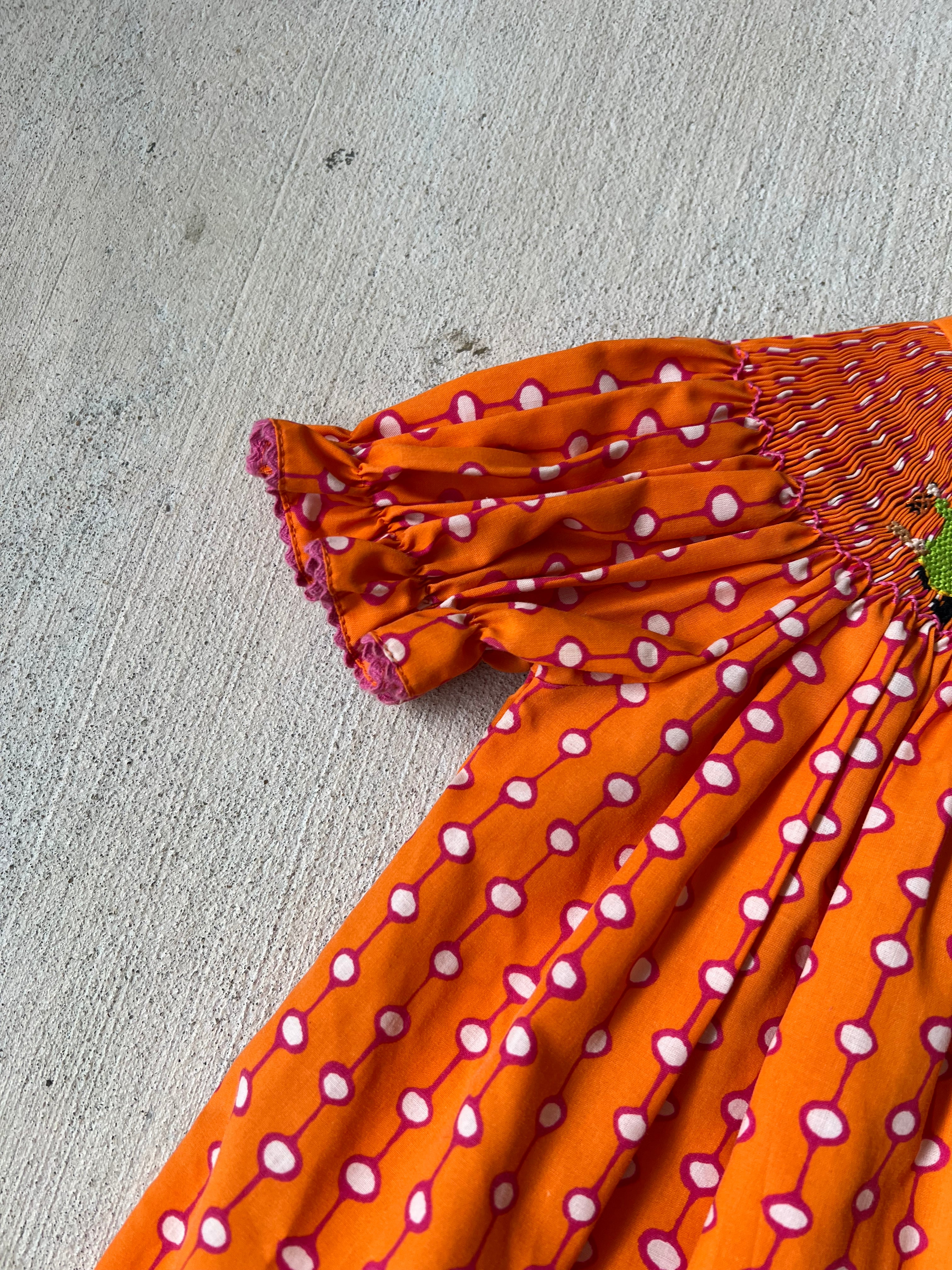 orange dress with black polka dots Polka Dot Mini Dress S