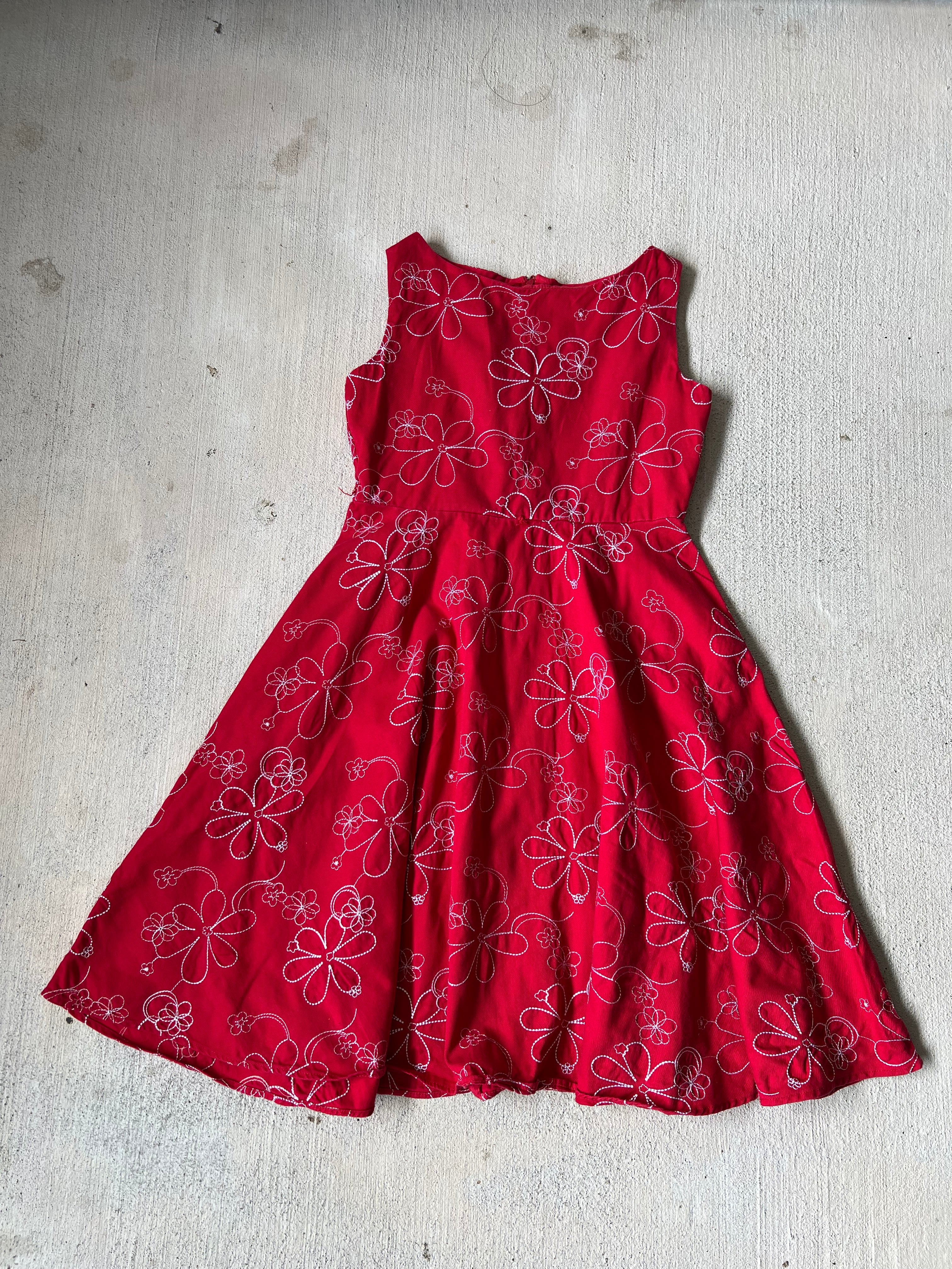 Red Embroidered Dress