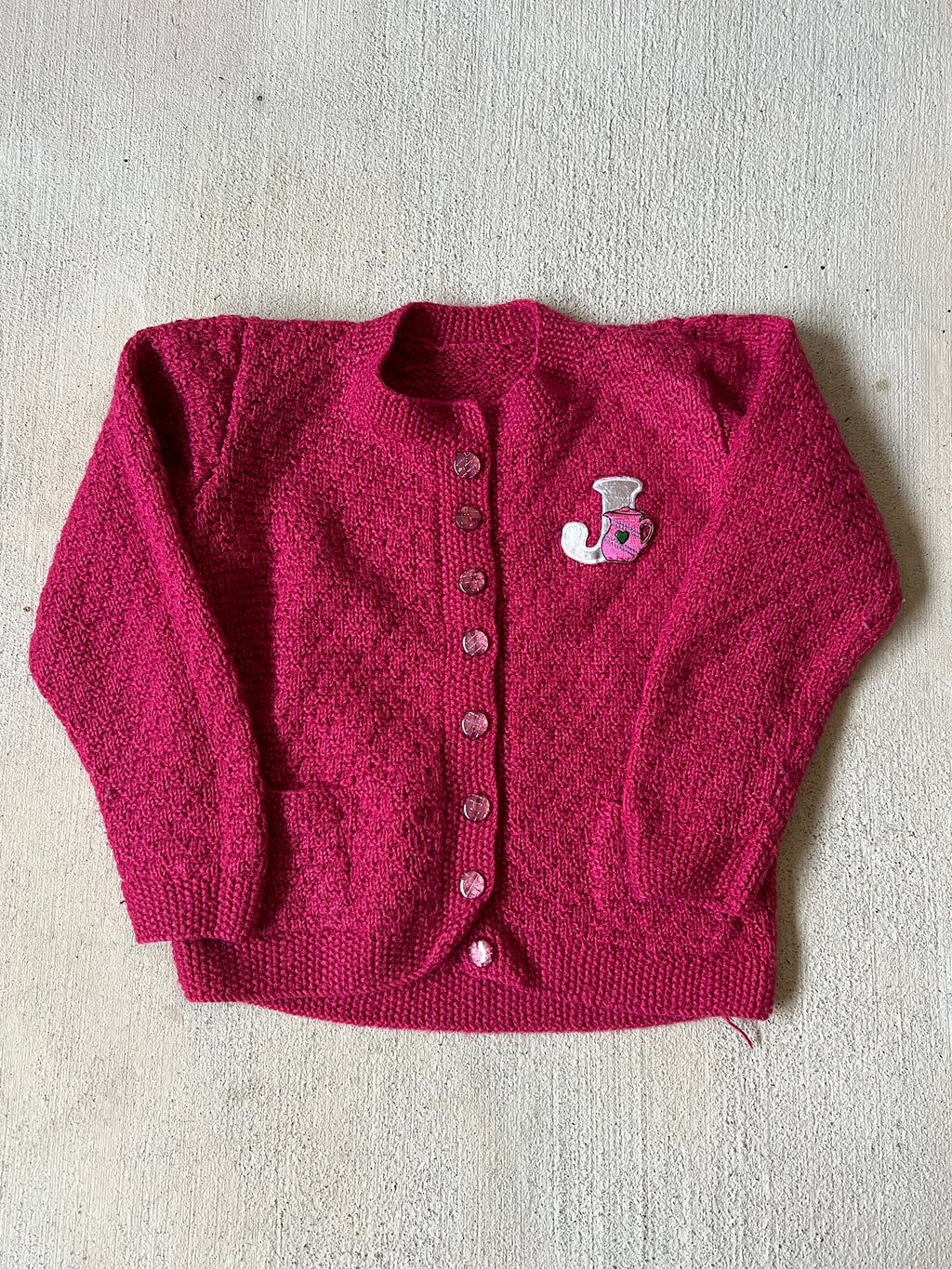 Pink “J” Cardigan || (4/5)
