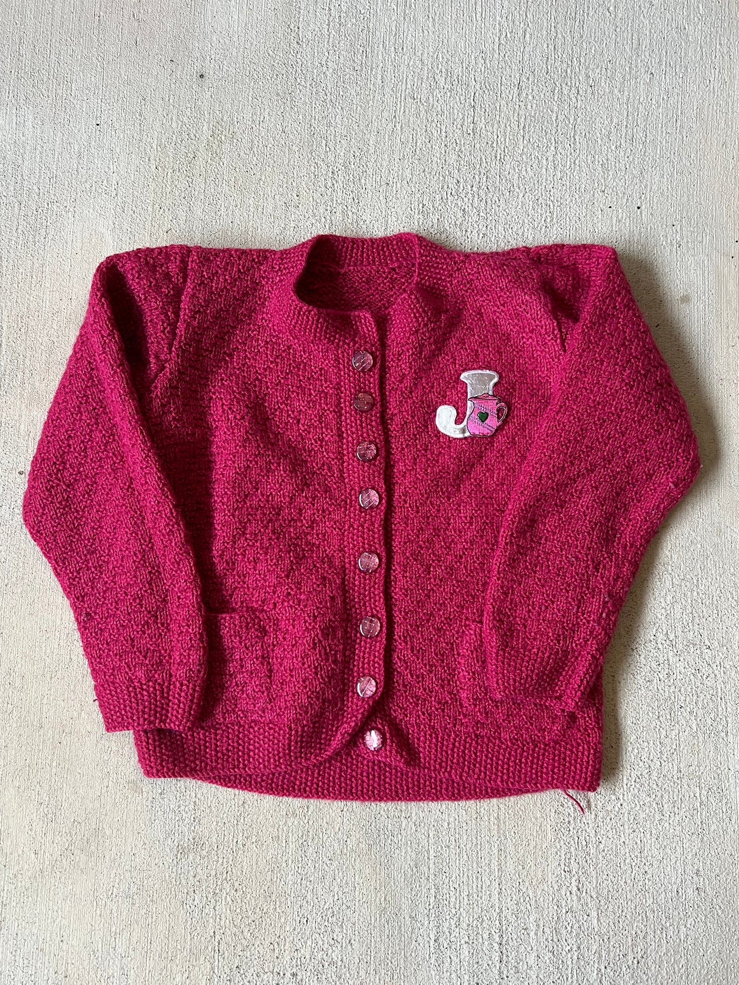Pink “J” Cardigan