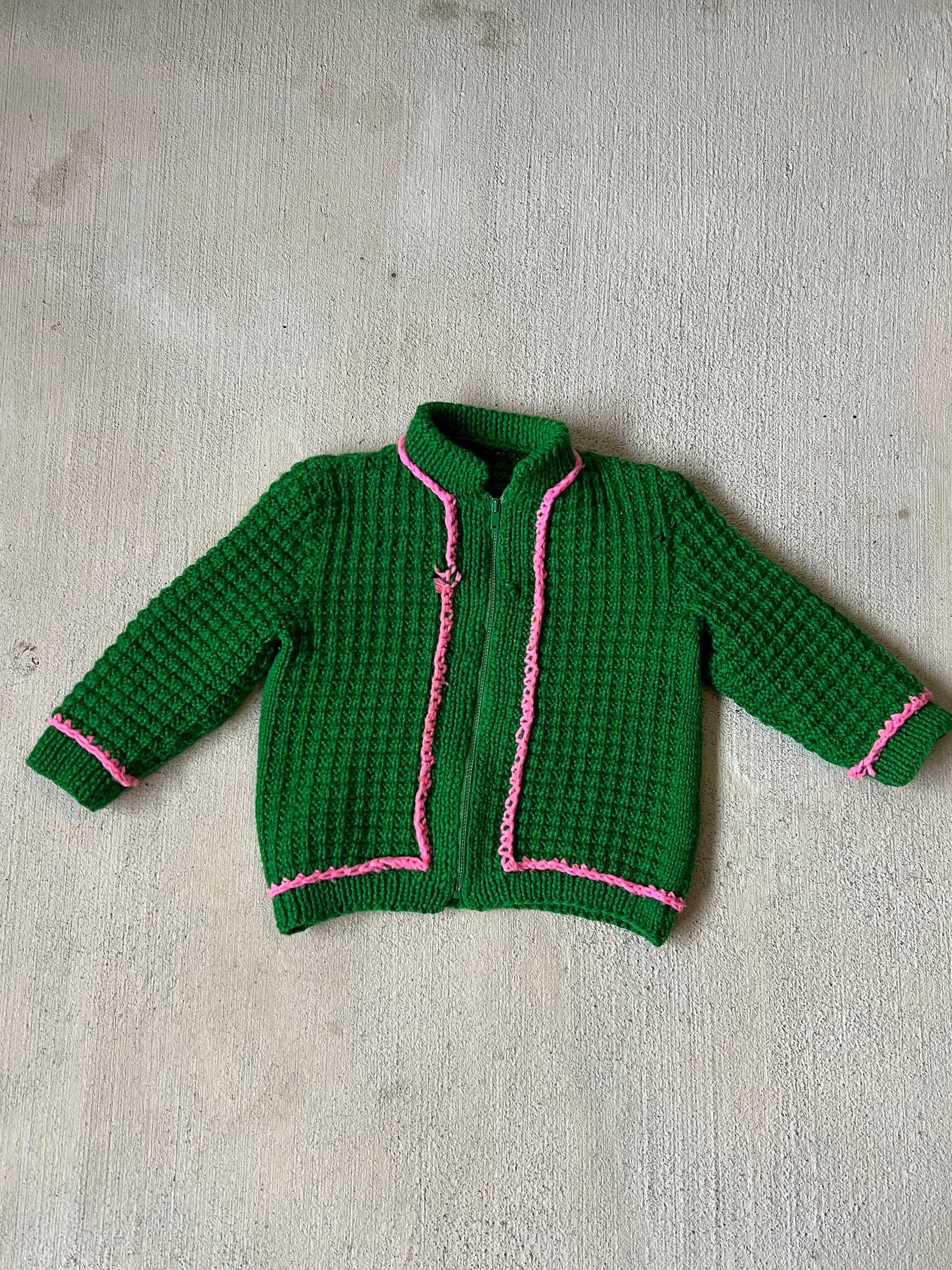 Pink/Green zip up || ( 12m)
