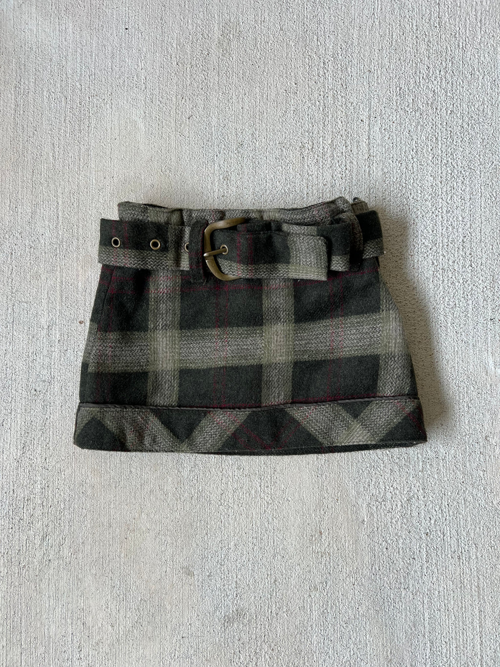 Plaid Mini Buckle Skirt || (2T)