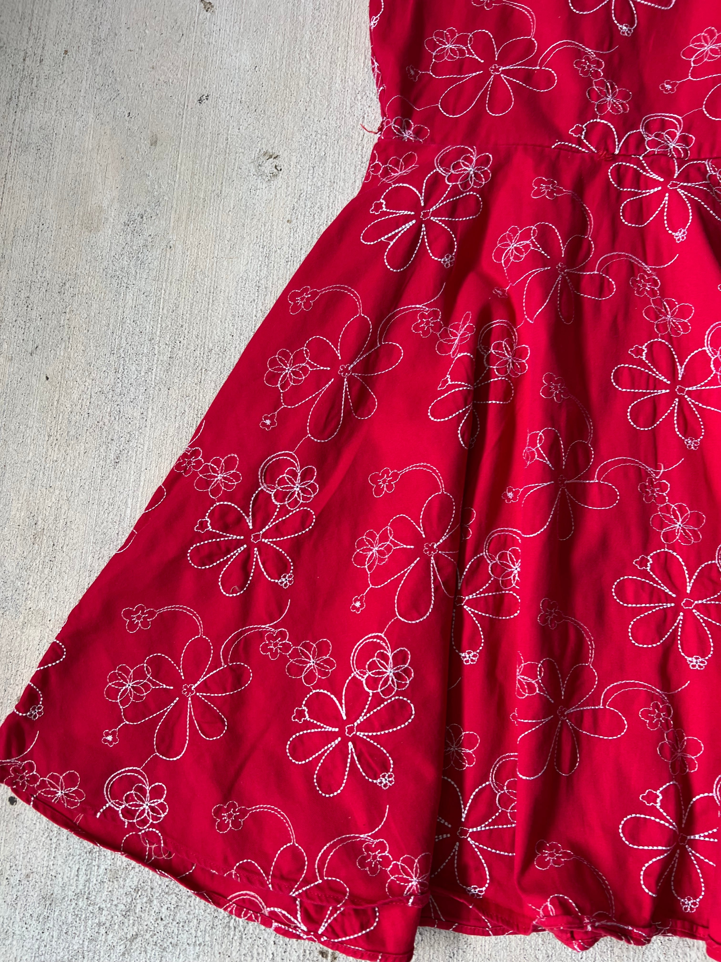 Red Embroidered Dress