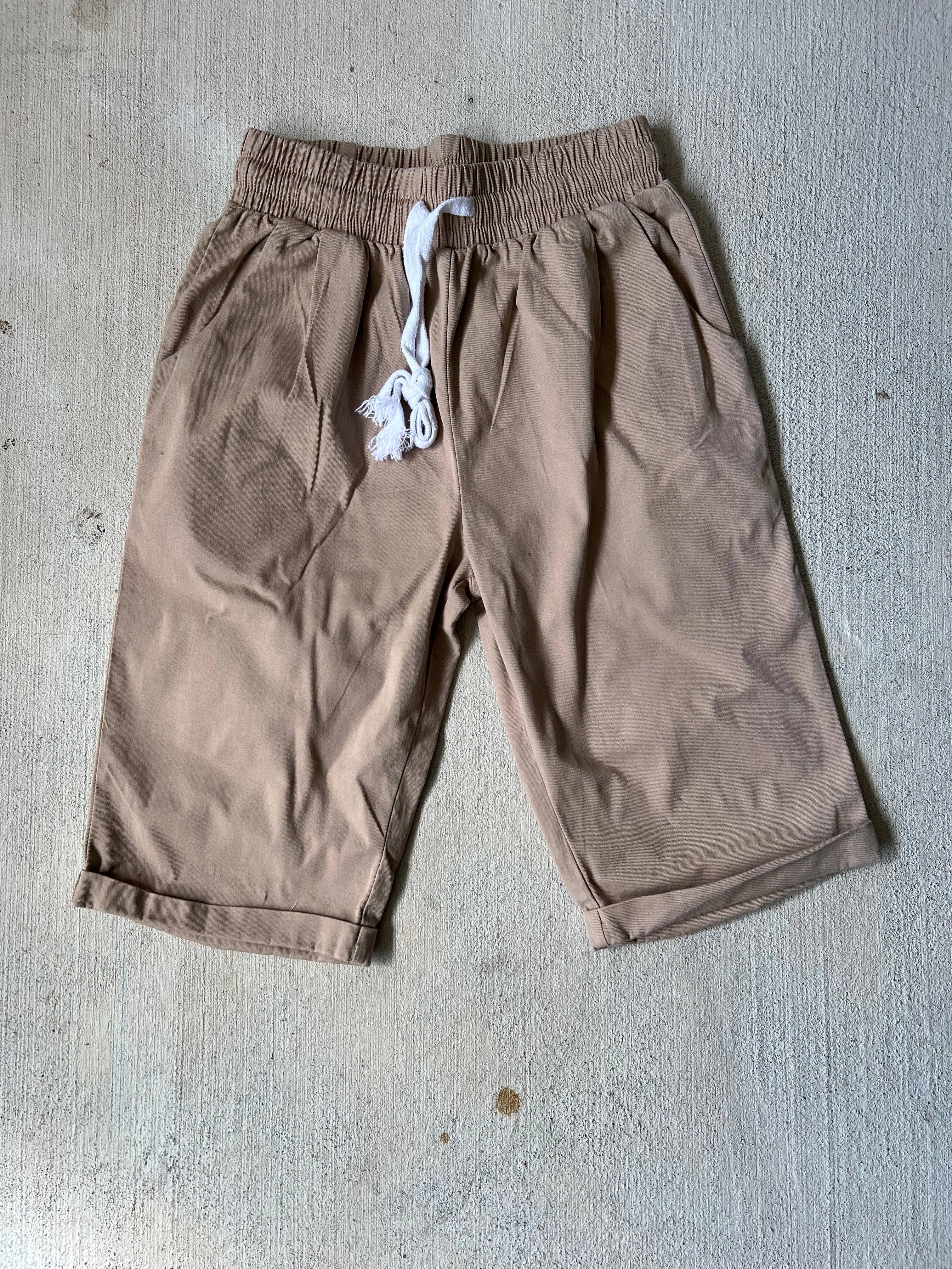 Khaki Oversized Shorts