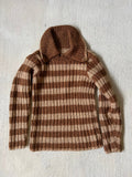 Brown striped v neck sweater || (4/5)