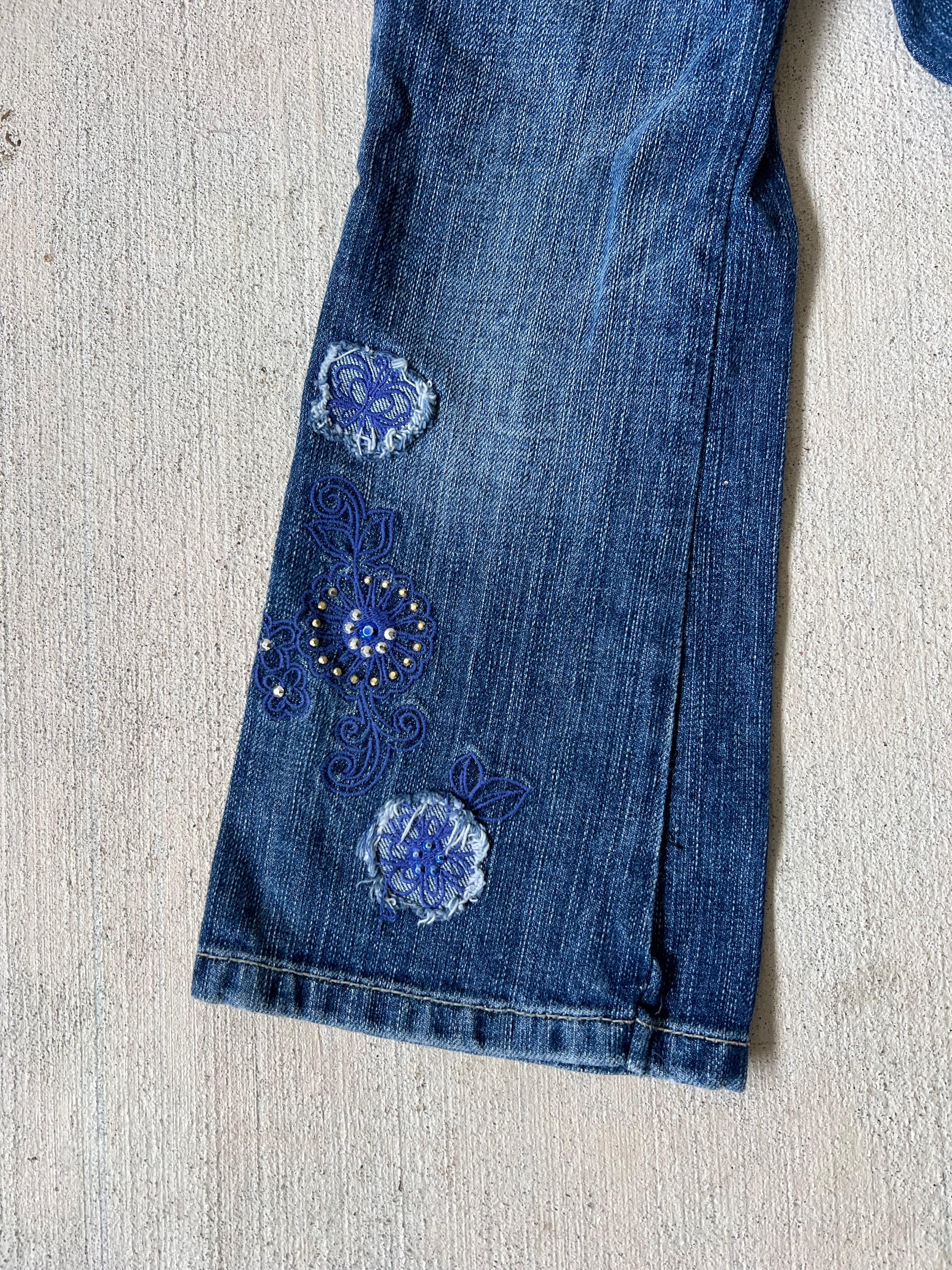 Floral Bootcut Jeans || (4)