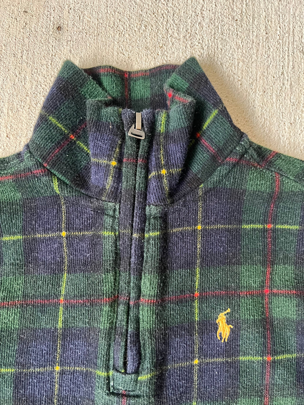 Plaid Quarter Zip Polo Ralph Lauren