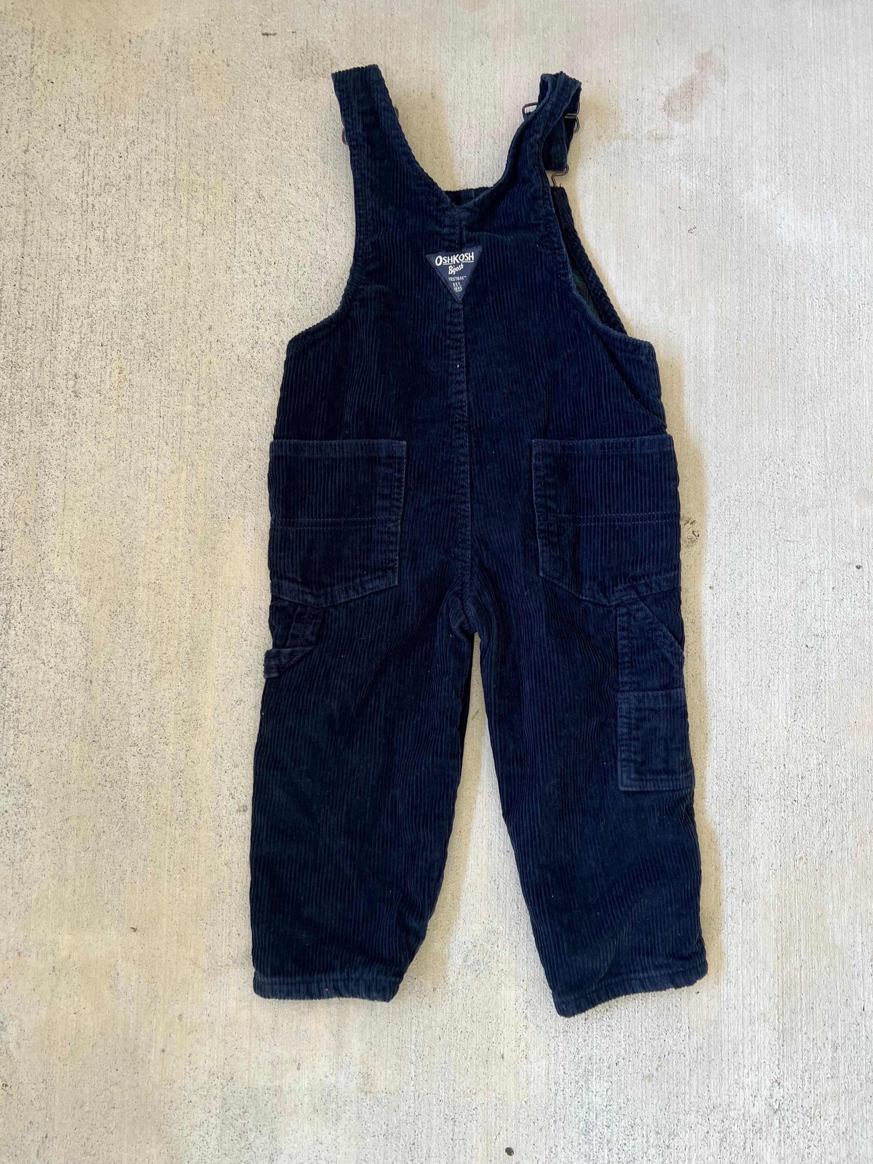 Corduroy Overalls ( Navy )