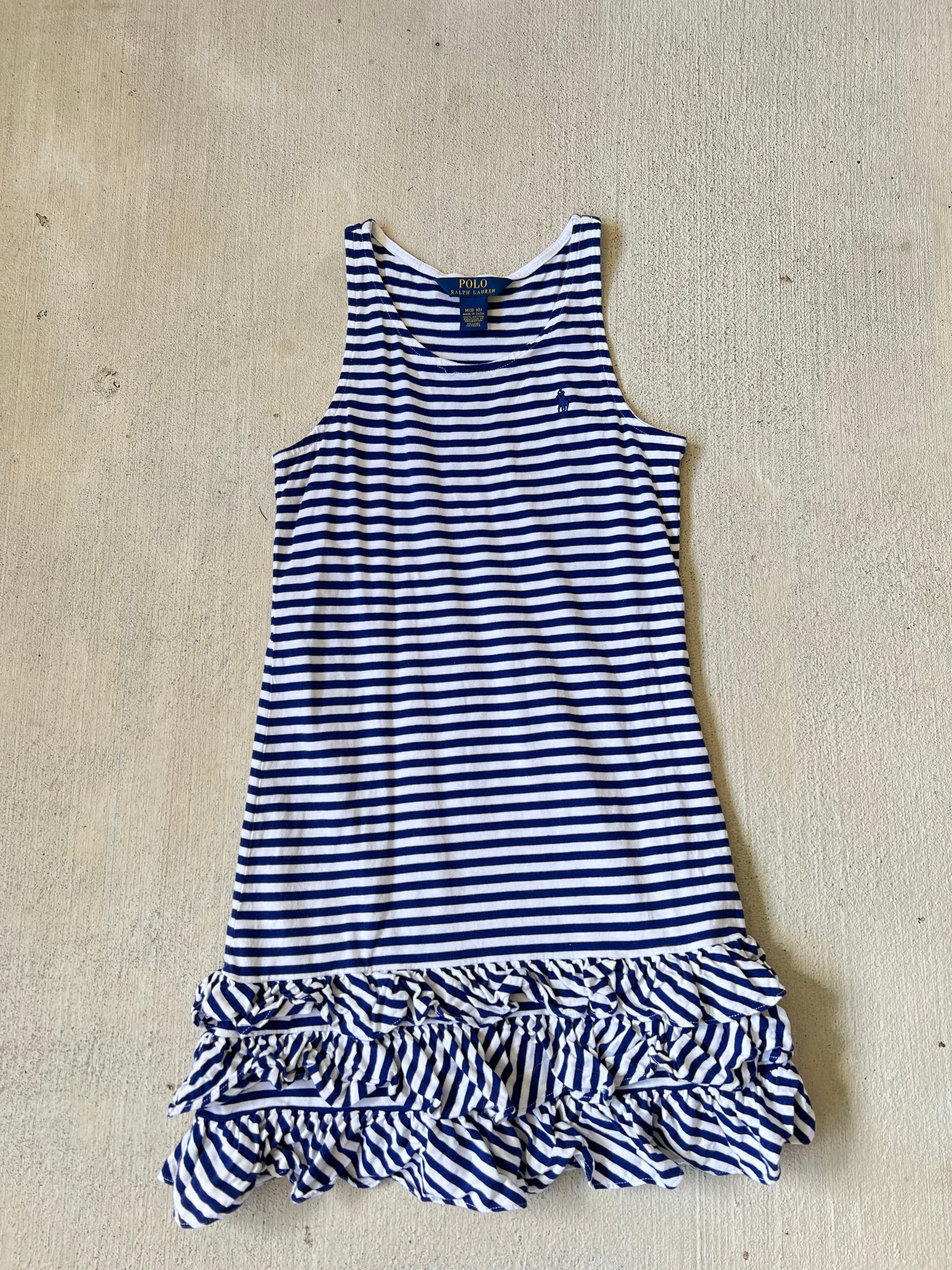 Polo RL stripe ruffle dress
