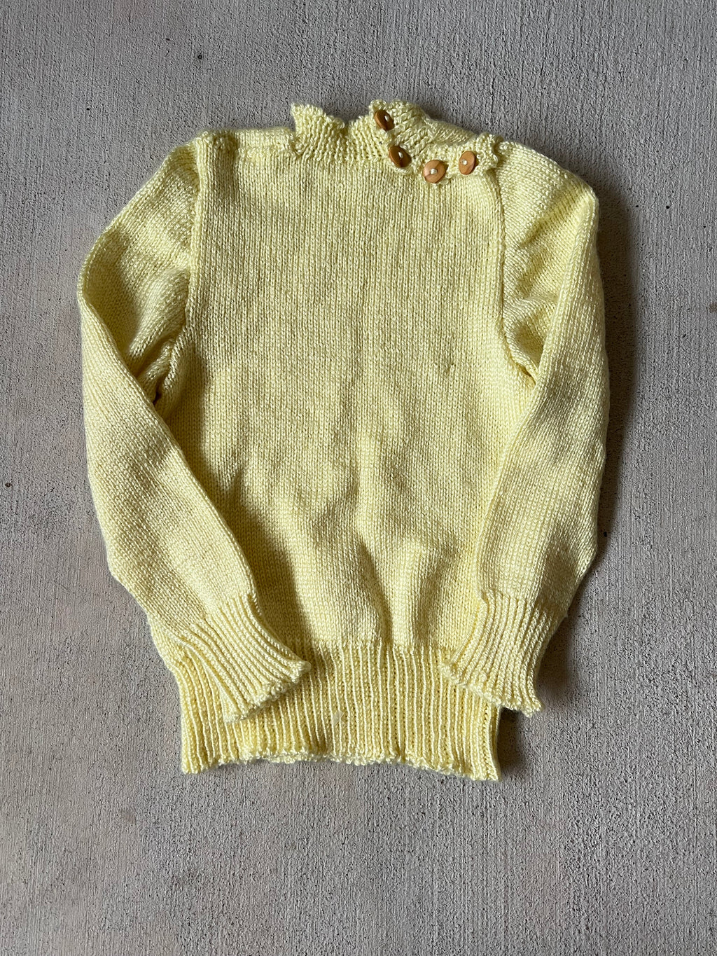 yellow button neck sweater || (2/3)