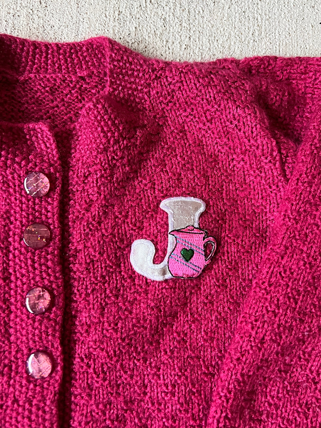 Pink “J” Cardigan || (4/5)