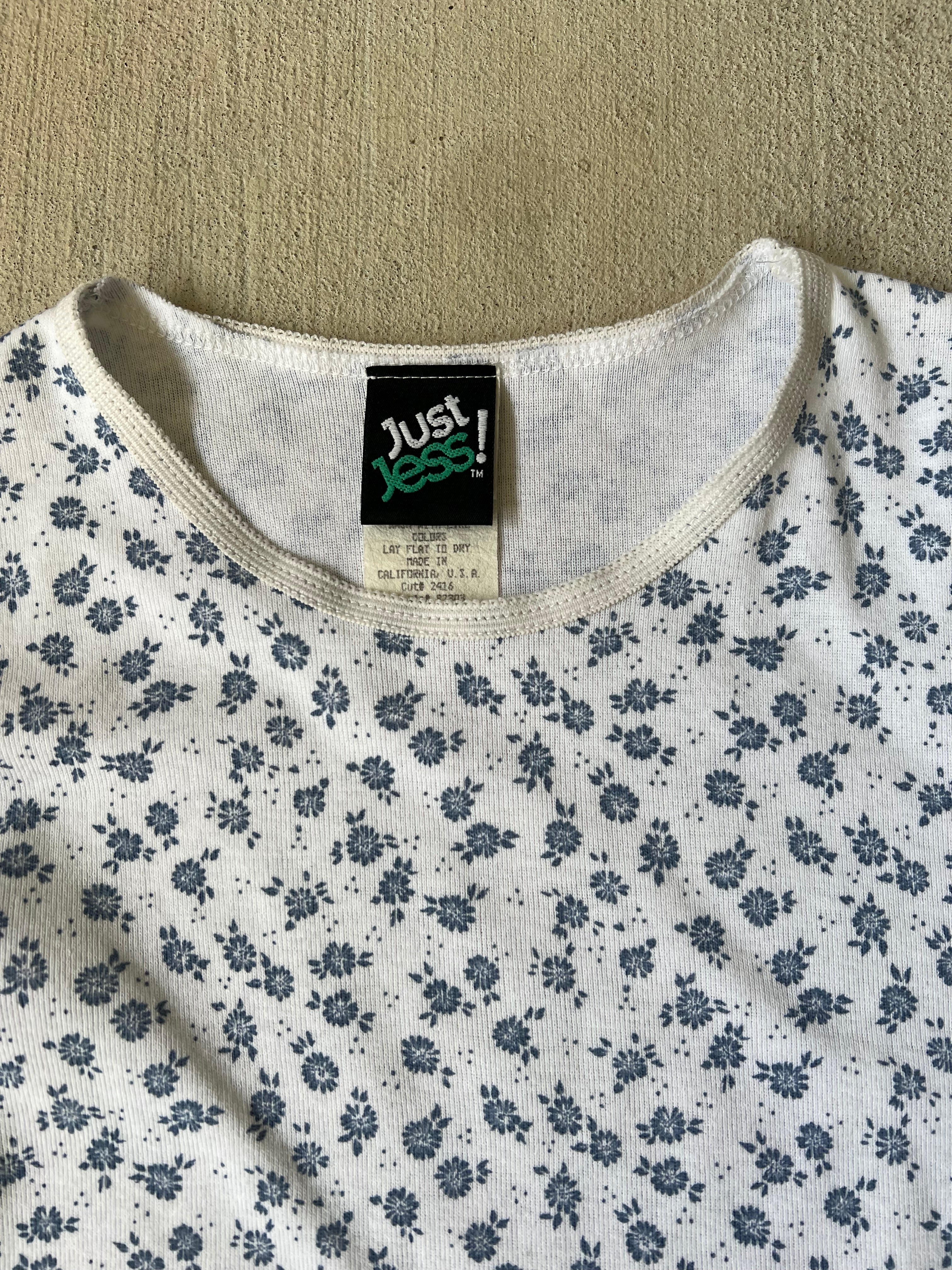 Blue/White Floral Tee