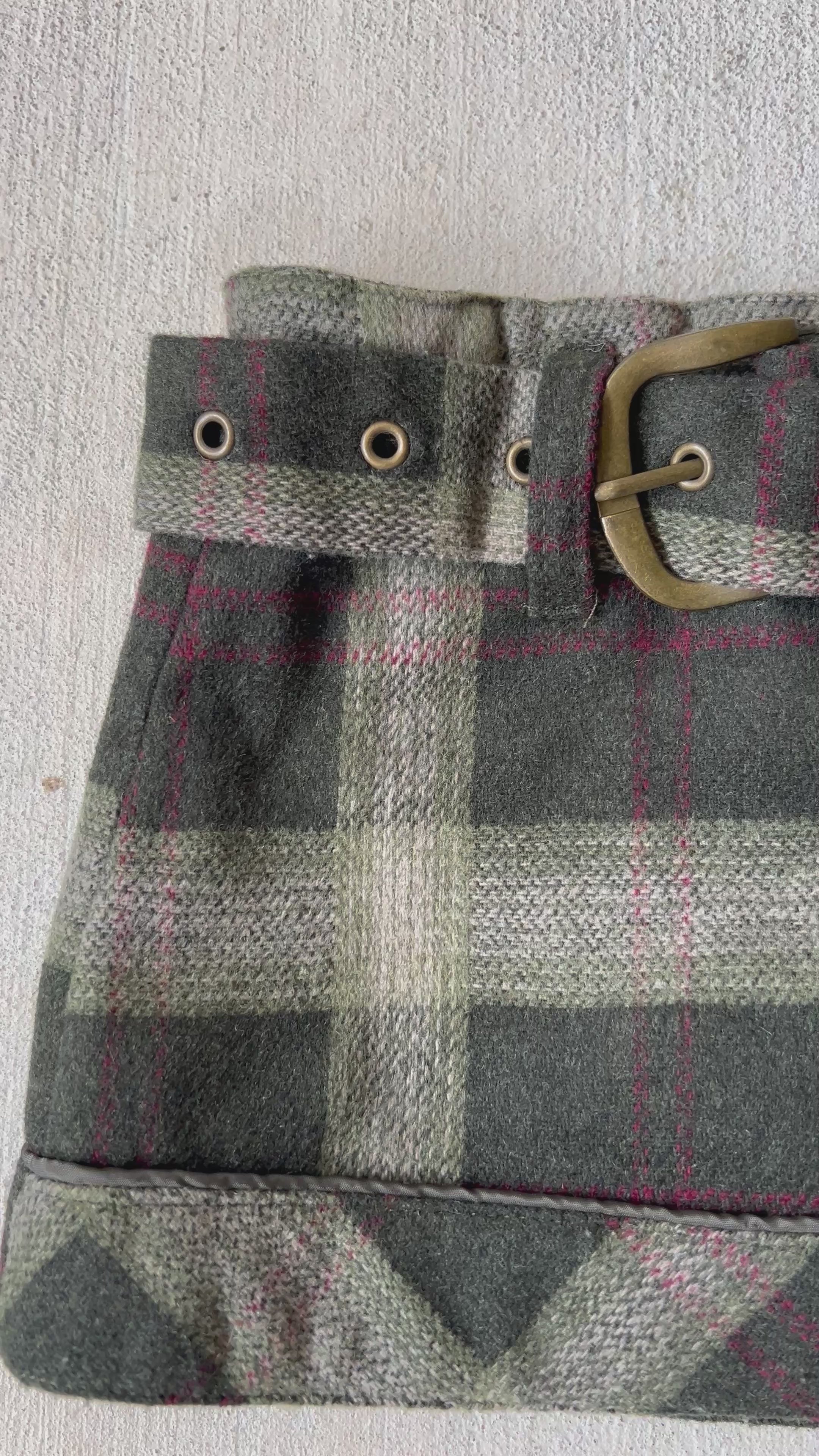 Plaid Mini Buckle Skirt || (2T)